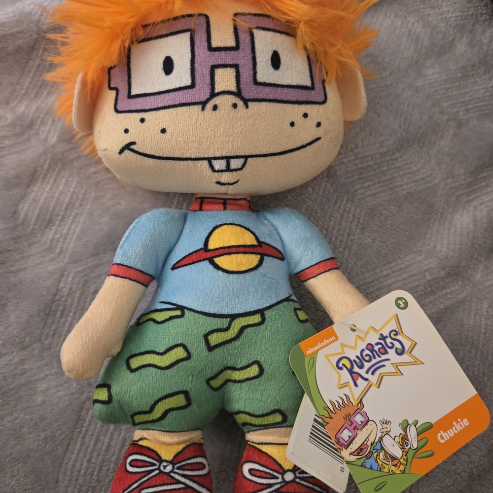 Nickelodeon Rugrats Chuckie Plush - Orange Hair and Blue Shirt